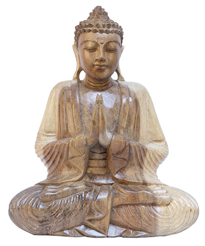 Wooden Buddha 30Cm natural Finish